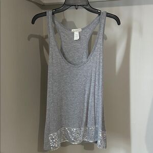 one clothing Silver-Trim Gray Racerback Tank